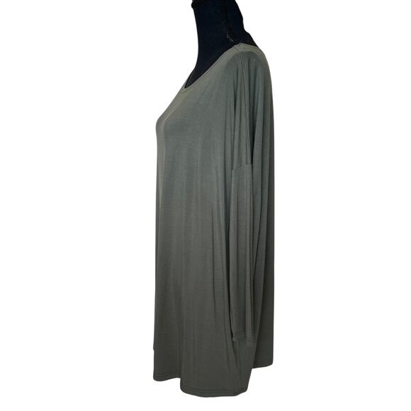 Pinko Olive Green Tunic Top SMALL Oversized Lagenlook Minimalist Dress Designer - Picture 2 of 5